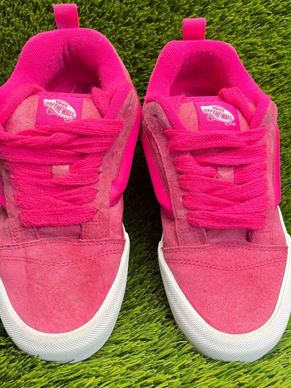 Vans Knu Skool Womens Size 8.5 Pink White Athletic Skateboard Shoes Sneakers - Picture 7 of 12
